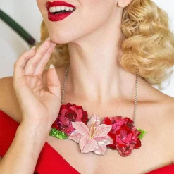 Erstwilder Tickled Pink Flower Necklace (Large)* Necklaces