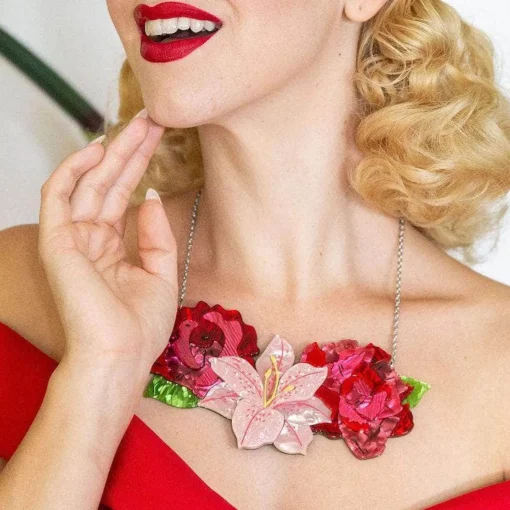 Erstwilder Tickled Pink Flower Necklace (Large)* Necklaces
