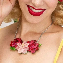 Erstwilder Tickled Pink Flower Necklace (Small)* Necklaces