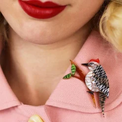 Erstwilder Tori Tree Drummer Bird Brooch* Brooches