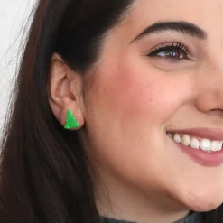 Erstwilder Tree Ripple Stud Earrings - Green* Essential Earrings