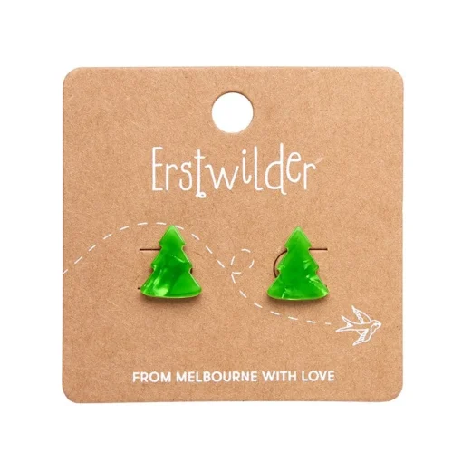 Erstwilder Tree Ripple Stud Earrings - Green* Essential Earrings