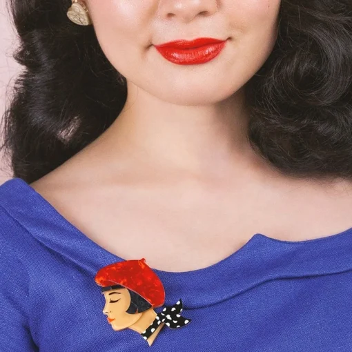 Erstwilder Tres Chic Brooch - Red* Brooches
