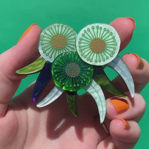 Erstwilder Verdant Green Gum Brooch* Brooches