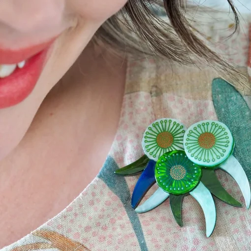 Erstwilder Verdant Green Gum Brooch* Brooches