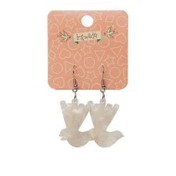 Erstwilder Wagtail Ripple Glitter Resin Drop Earrings - Cream* Essential Earrings
