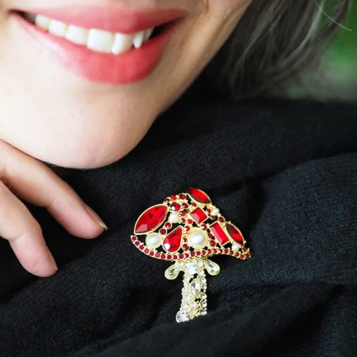 Erstwilder Well Spotted Stone Set Crystal Brooch* Brooches