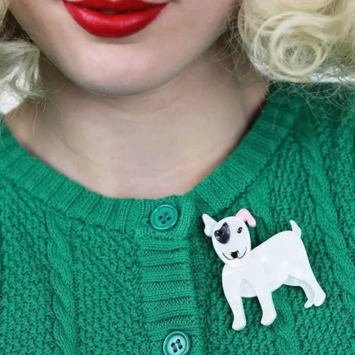 Erstwilder Willie The White Dog Brooch* Brooches