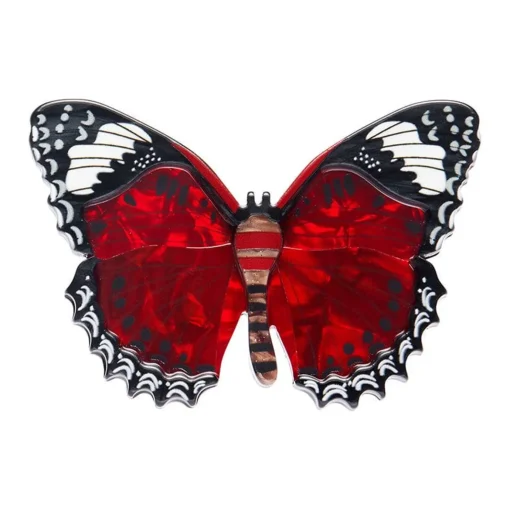 Erstwilder Wings Laced In Red Brooch* Brooches