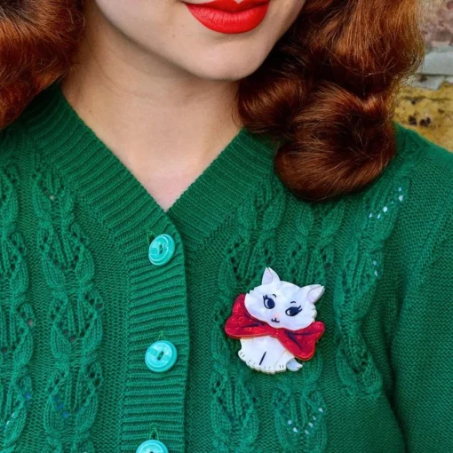 Erstwilder Wrapped Up In Love Kitten Brooch* Brooches