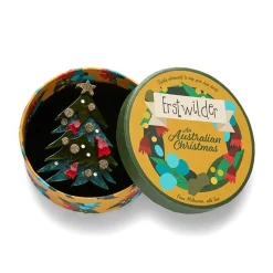 Erstwilder Yuletide Timber Brooch* Brooches